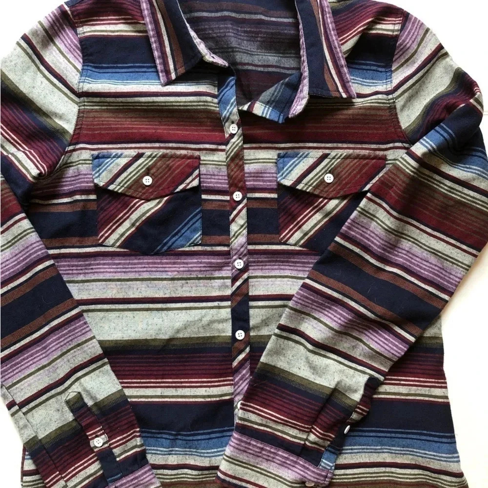 ROXY Striped Button Up - Picture 8 of 9